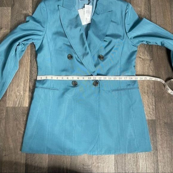 Oscar de La Renta Double Breasted SlateBlue Blazer size 10 - Picture 9 of 15